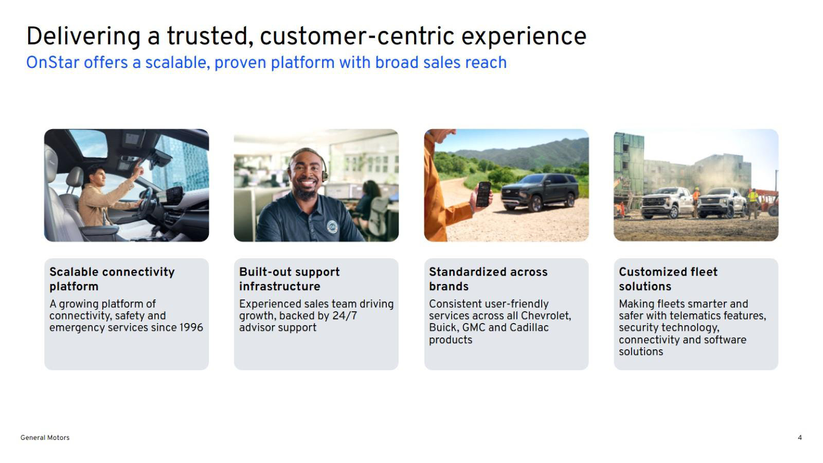 What the platform actually is - connectivity, 24/7 advisors, one stack across four brands, plus fleet telematics.